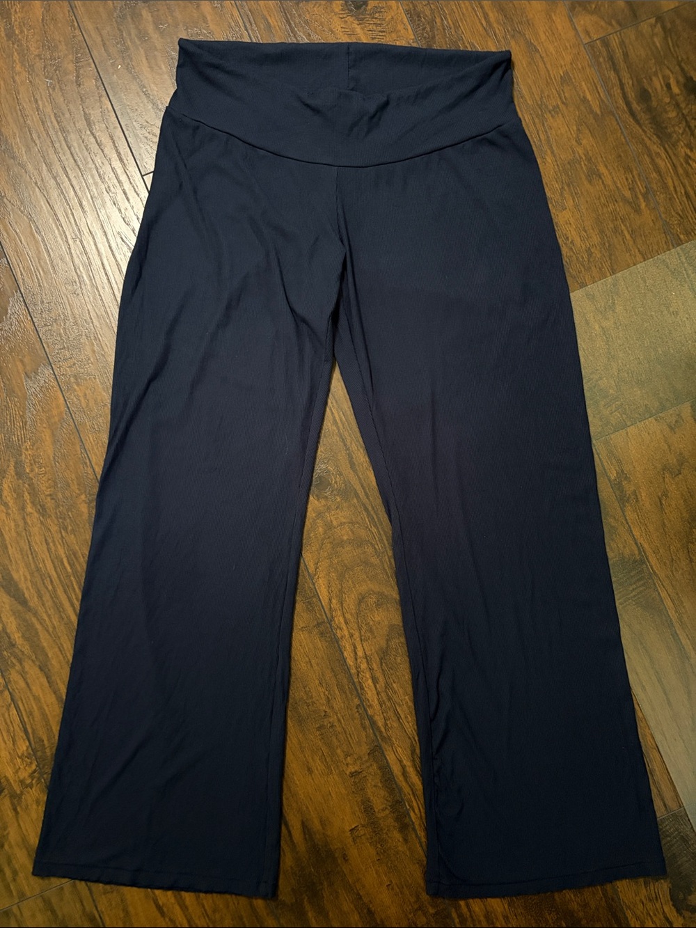 SKIMS Navy Wide-Leg Lounge Pants with Hidden Drawstring Waistband